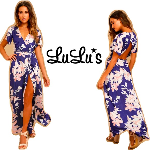 Lulus Dresses & Skirts - Lulu’s Azalea Regalia Floral Wrap Maxi Dress XXS